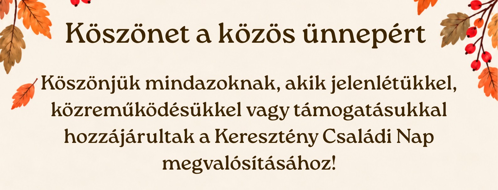 Köszönet a közös ünnepért
